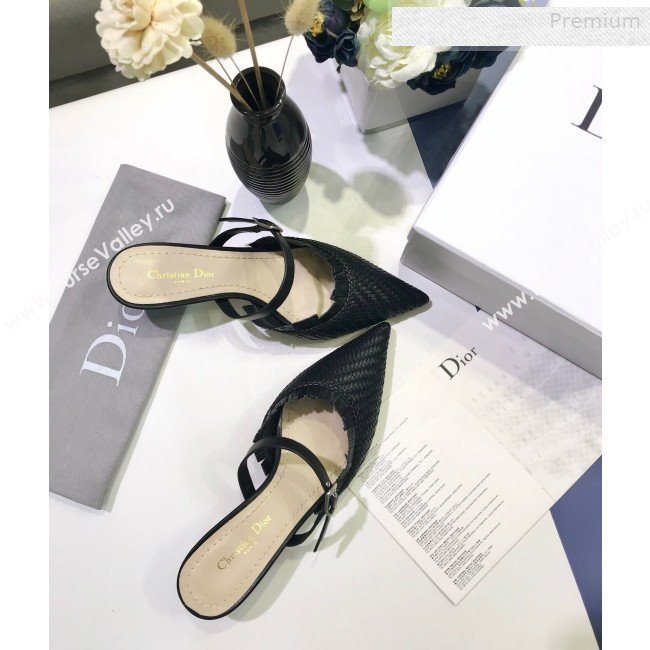 Dior JAdior Teddy-D Fringe Mules in Braided Lambskin Black 2020 (JC-0010303)