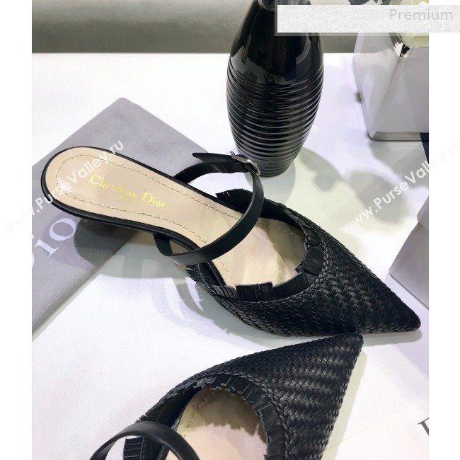 Dior JAdior Teddy-D Fringe Mules in Braided Lambskin Black 2020 (JC-0010303)