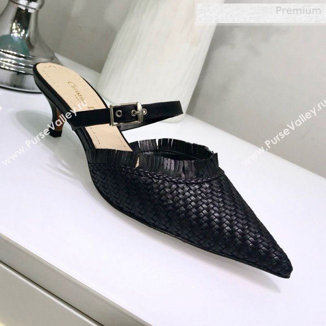 Dior JAdior Teddy-D Fringe Mules in Braided Lambskin Black 2020 (JC-0010303)