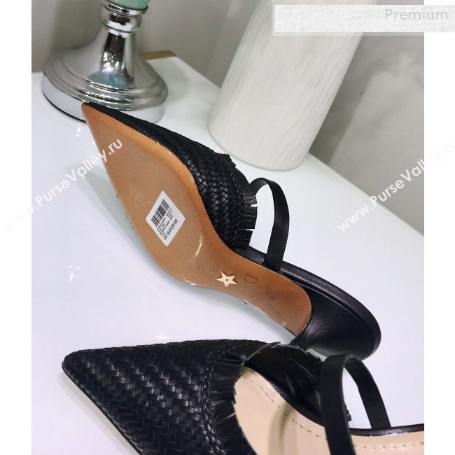 Dior JAdior Teddy-D Fringe Mules in Braided Lambskin Black 2020 (JC-0010303)