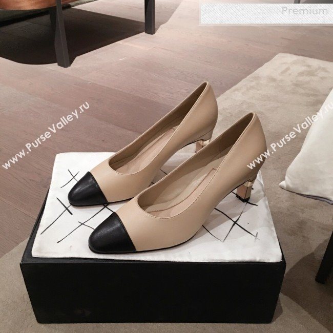 Chanel Lambskin Pearl Heel Pumps G35112 Beige 2020 (KL-0010304)