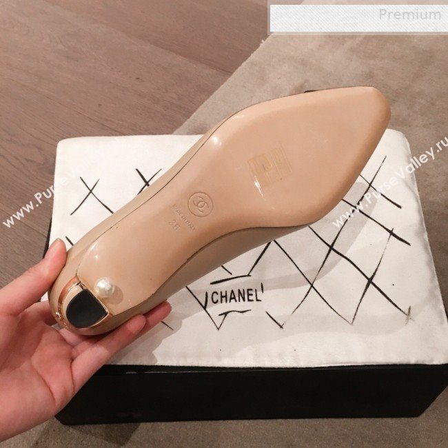 Chanel Lambskin Pearl Heel Pumps G35112 Beige 2020 (KL-0010304)