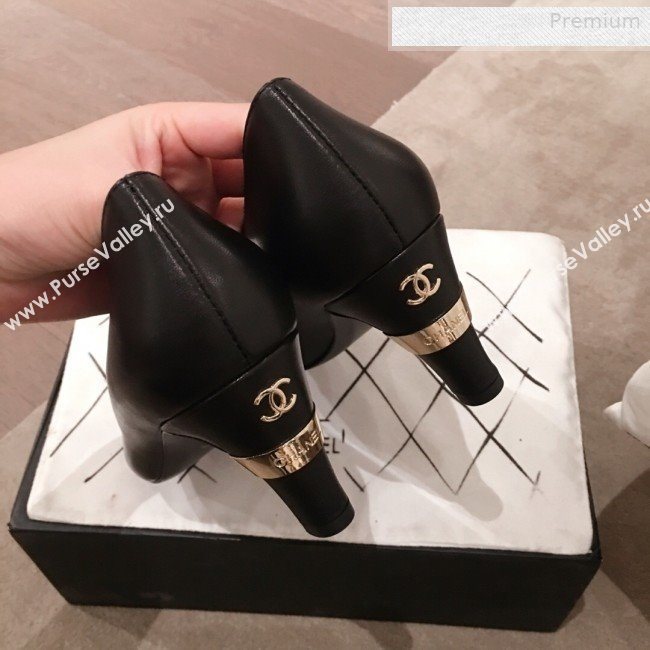 Chanel Lambskin Pearl Heel Pumps G35112 Black 2020 (KL-0010305)