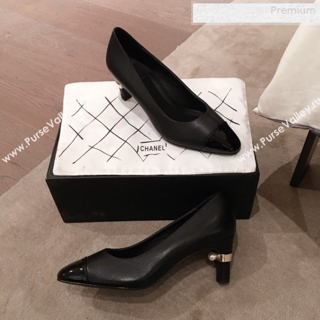 Chanel Lambskin Pearl Heel Pumps G35112 Black 2020 (KL-0010305)