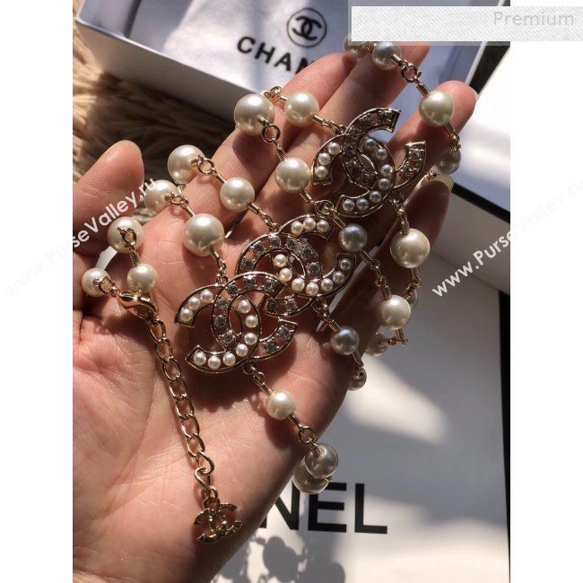 Chanel CC Pearl Chain Belt Gold 2019 (CINDY-0010319)