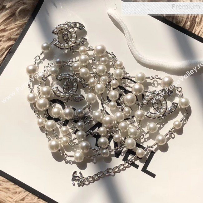 Chanel CC Pearl Chain Belt Silver 2019 (CINDY-0010320)