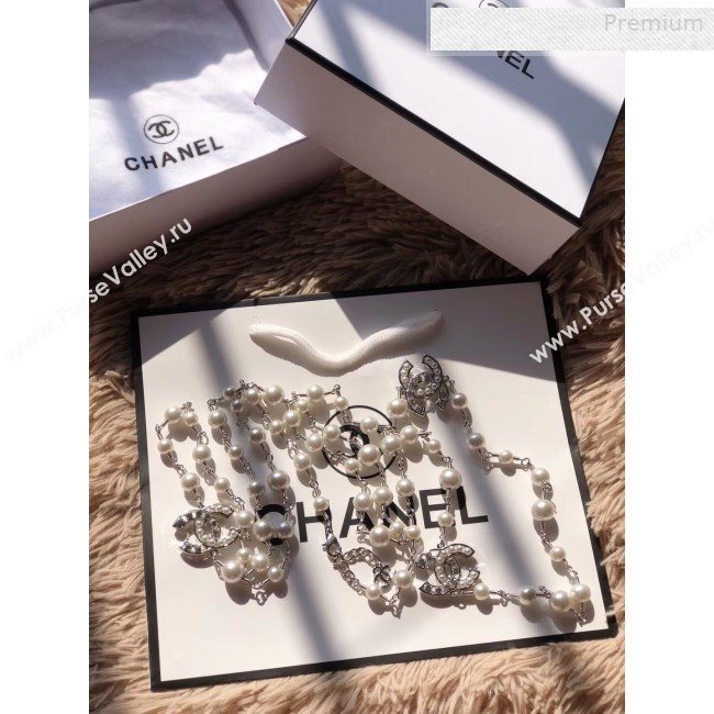 Chanel CC Pearl Chain Belt Silver 2019 (CINDY-0010320)