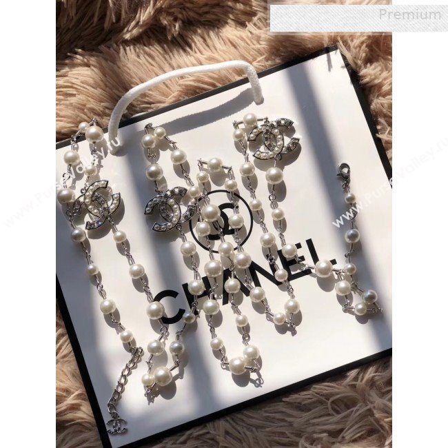 Chanel CC Pearl Chain Belt Silver 2019 (CINDY-0010320)