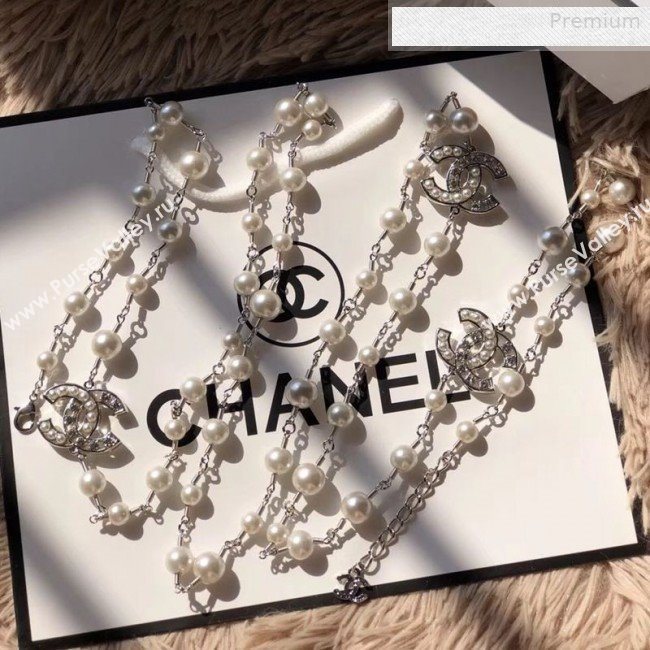 Chanel CC Pearl Chain Belt Silver 2019 (CINDY-0010320)