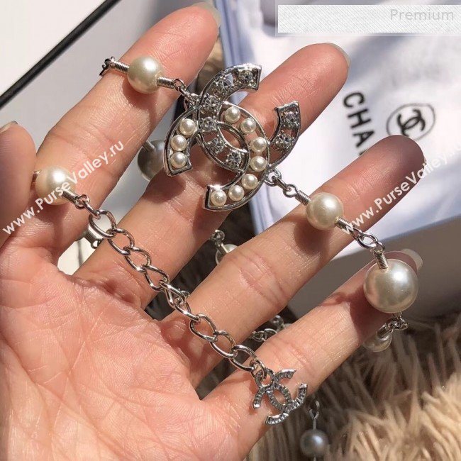 Chanel CC Pearl Chain Belt Silver 2019 (CINDY-0010320)