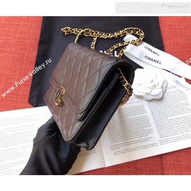 Chanel Quilted Leather Wallet on Chain WOC Black 2019 (XING-0010324)