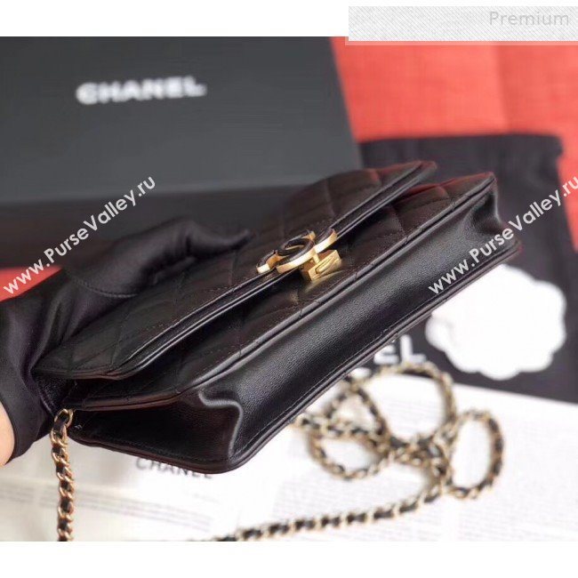 Chanel Quilted Leather Wallet on Chain WOC Black 2019 (XING-0010324)