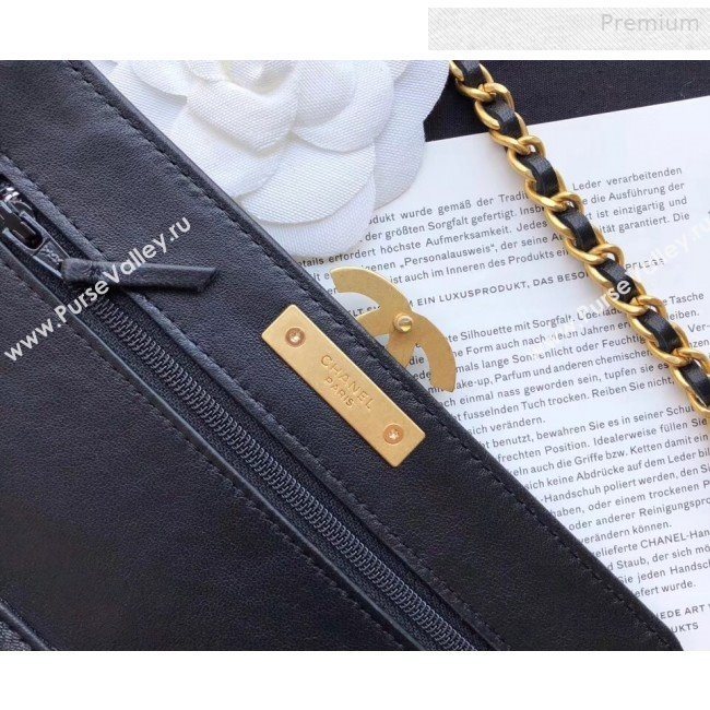 Chanel Quilted Leather Wallet on Chain WOC Black 2019 (XING-0010324)