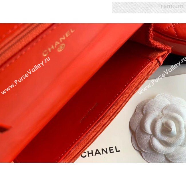 Chanel 19 Tweed Wallet on Chain WOC and Coin Purse AP0985 Red 2019 (XING-0010326)