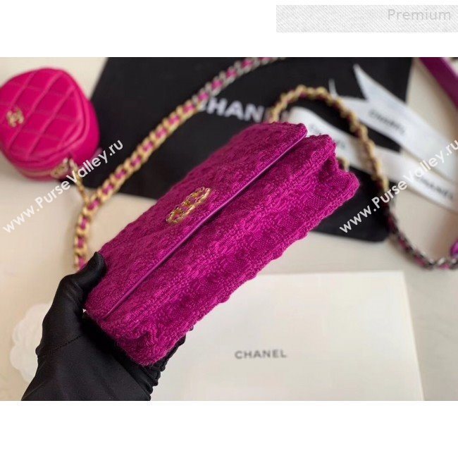 Chanel 19 Tweed Wallet on Chain WOC and Coin Purse AP0985 Purple 2019 (XING-0010327)