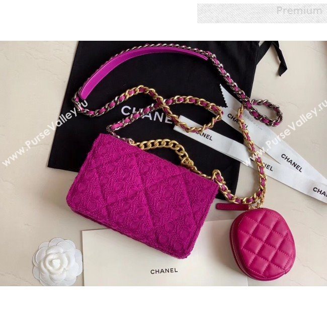 Chanel 19 Tweed Wallet on Chain WOC and Coin Purse AP0985 Purple 2019 (XING-0010327)