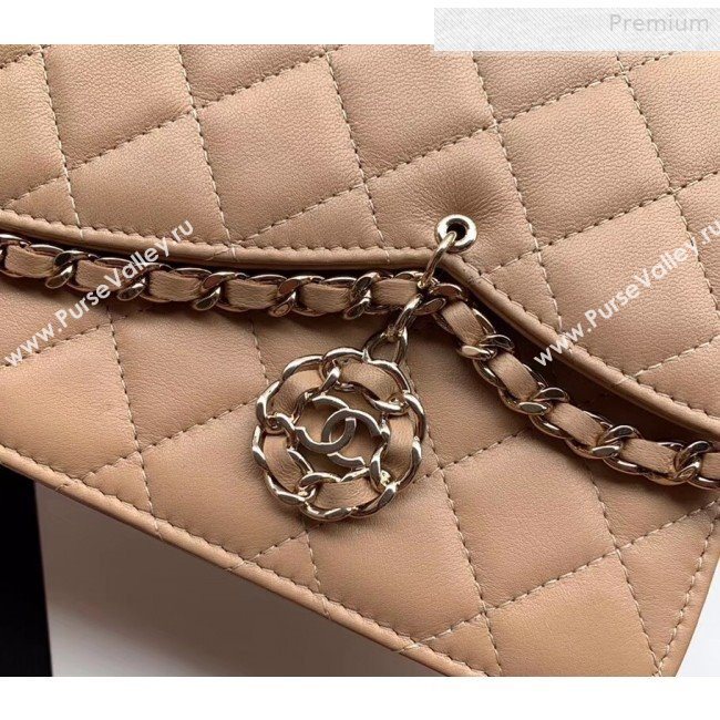 Chanel Quilted Lambskin Tassel Wallet on Chain WOC AP0278 Nude 2019 (XING-0010332)