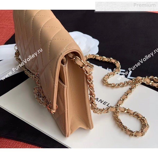 Chanel Quilted Lambskin Tassel Wallet on Chain WOC AP0278 Nude 2019 (XING-0010332)