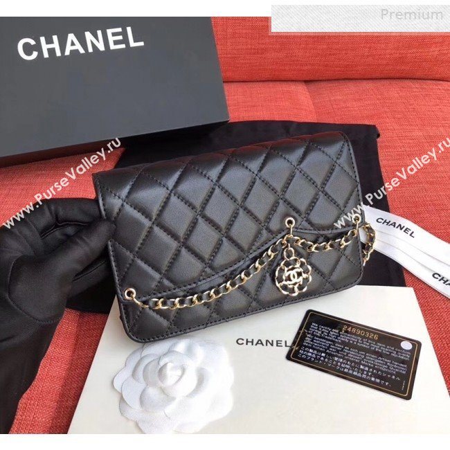 Chanel Quilted Lambskin Tassel Wallet on Chain WOC AP0278 Black 2019 (XING-0010331)