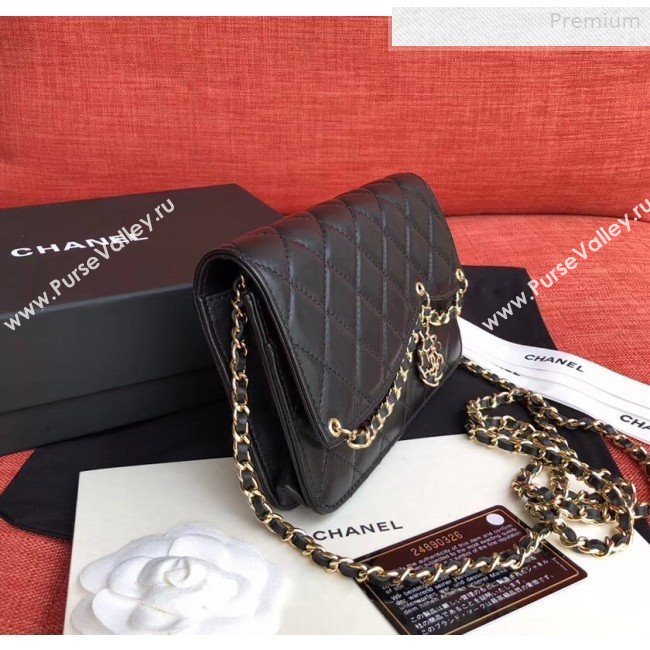 Chanel Quilted Lambskin Tassel Wallet on Chain WOC AP0278 Black 2019 (XING-0010331)