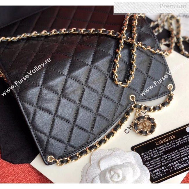 Chanel Quilted Lambskin Tassel Wallet on Chain WOC AP0278 Black 2019 (XING-0010331)
