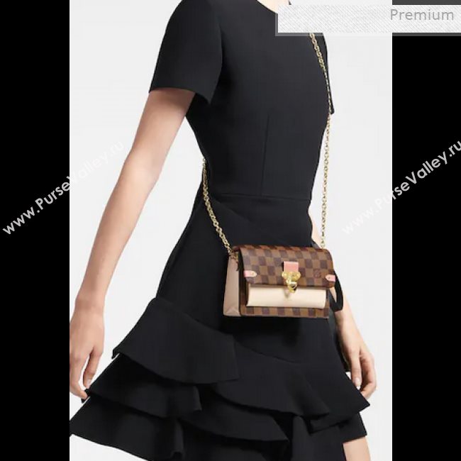 Louis Vuitton Vavin Damier Ebene Canvas Chain Wallet WOC N60221 Black 2019 (KI-0011510)