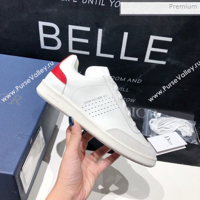 Dior Homme Calfskin Sneakers White/Red 2020 (HZ-0021419)