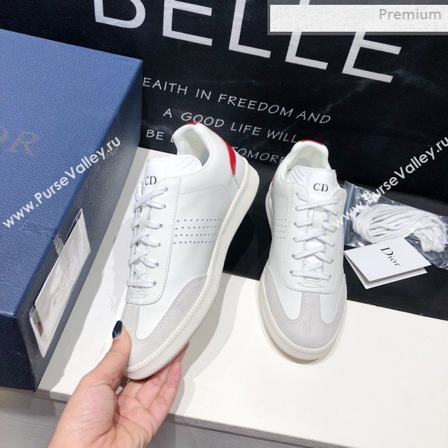 Dior Homme Calfskin Sneakers White/Red 2020 (HZ-0021419)