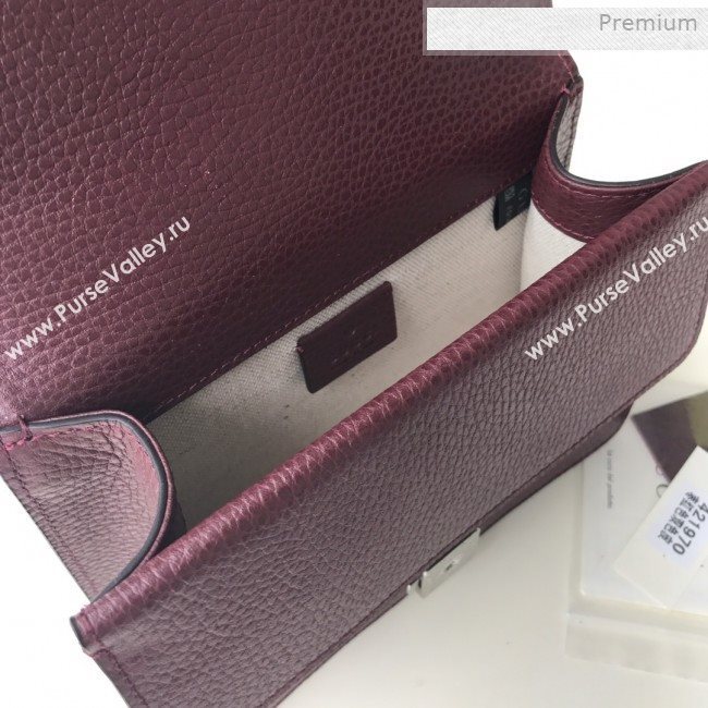 Gucci Dionysus Mini Leather Bag 421970 Burgundy (DLH-0021610)