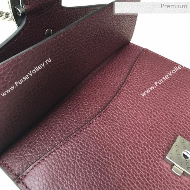 Gucci Dionysus Mini Leather Bag 421970 Burgundy (DLH-0021610)
