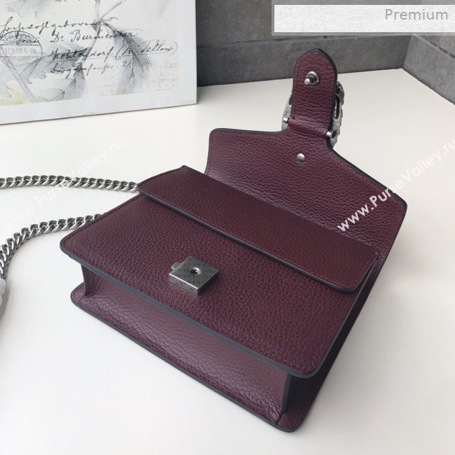 Gucci Dionysus Mini Leather Bag 421970 Burgundy (DLH-0021610)