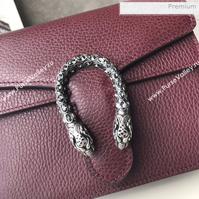 Gucci Dionysus Mini Leather Bag 421970 Burgundy (DLH-0021610)