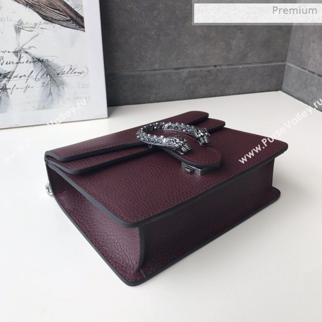 Gucci Dionysus Mini Leather Bag 421970 Burgundy (DLH-0021610)