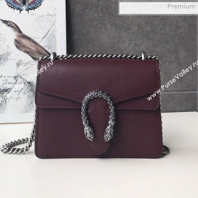 Gucci Dionysus Mini Leather Bag 421970 Burgundy (DLH-0021610)