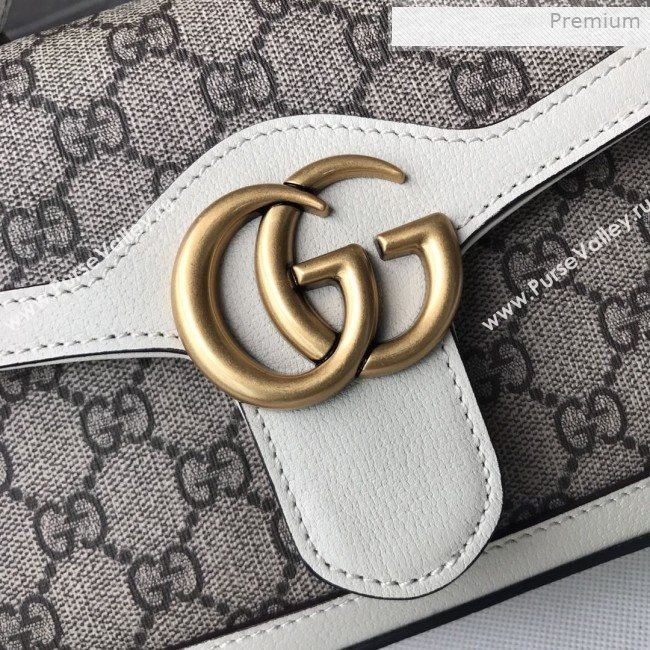 Gucci GG Canvas Mini Top Handle Bag 547260 White Leather 2019 (DLH-0021613)