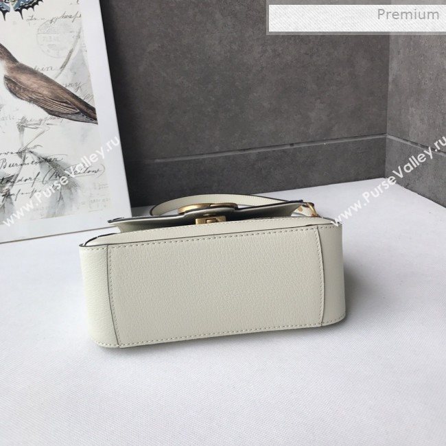 Gucci GG Canvas Mini Top Handle Bag 547260 White Leather 2019 (DLH-0021613)