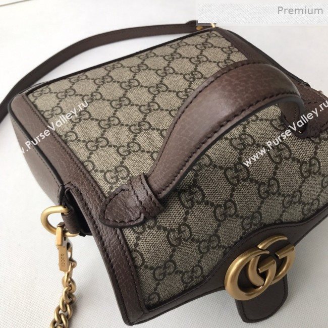 Gucci GG Canvas Mini Top Handle Bag 547260 Brown Leather 2019 (DLH-0021615)