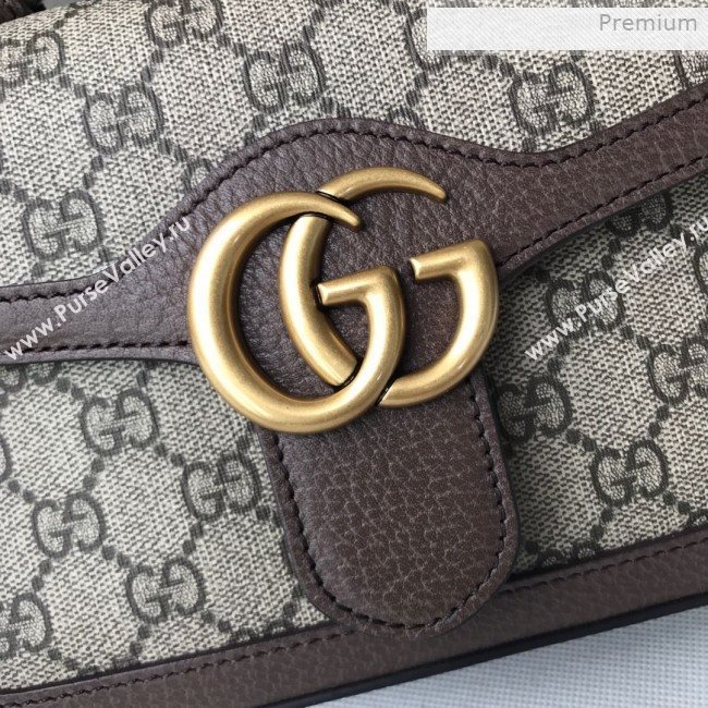 Gucci GG Canvas Mini Top Handle Bag 547260 Brown Leather 2019 (DLH-0021615)