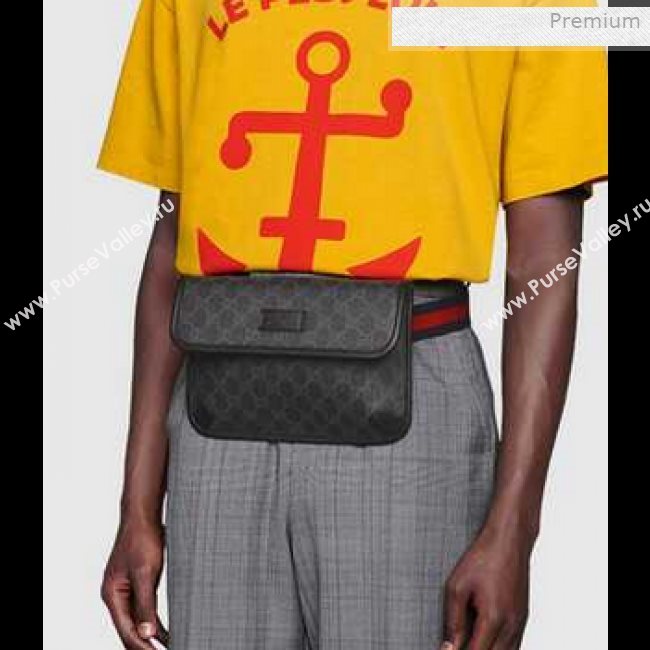 Gucci GG Black Slim Belt Bag 598113 2020 (DLH-0021617)