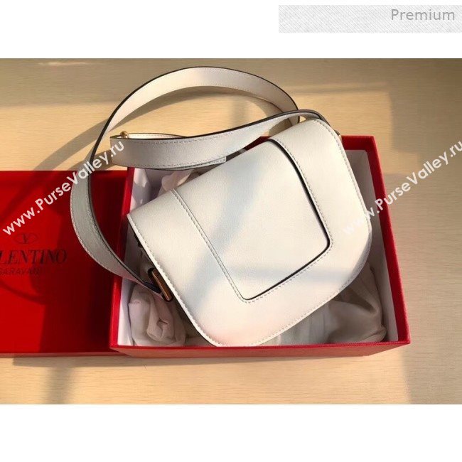 Valentino Supervee Supple Calfskin Maxi-Logo Crossbody Bag 1011S White 2020 (JD-0011322)