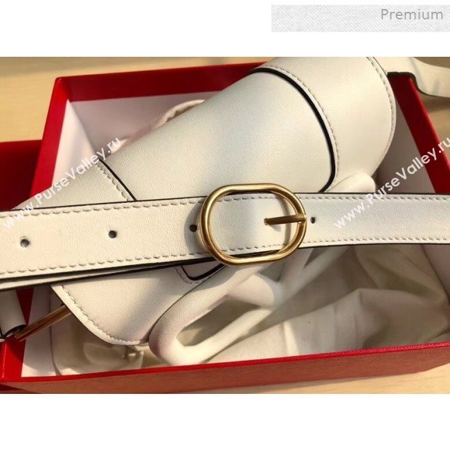Valentino Supervee Supple Calfskin Maxi-Logo Crossbody Bag 1011S White 2020 (JD-0011322)