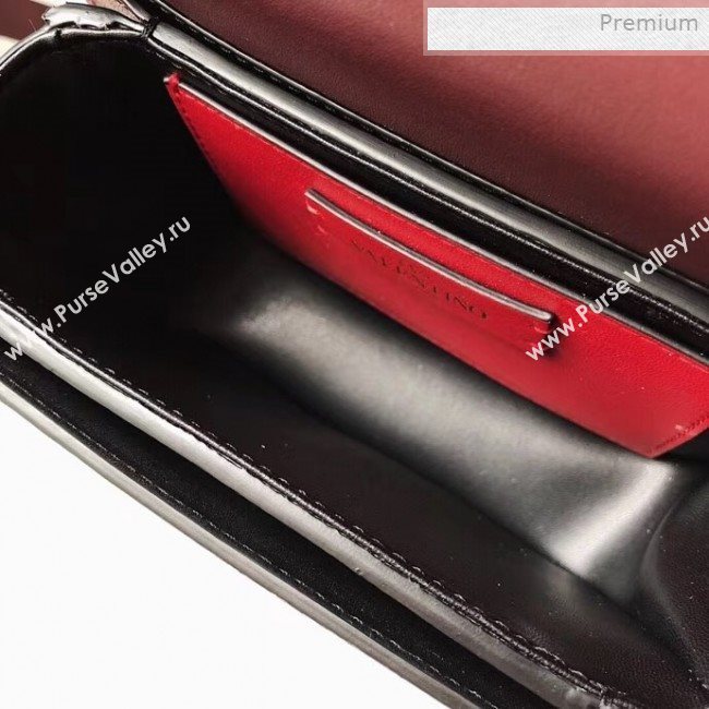 Valentino Supervee Calfskin Maxi-Logo Crossbody Bag 1011S Burgundy/Gold 2020 (JD-0011323)