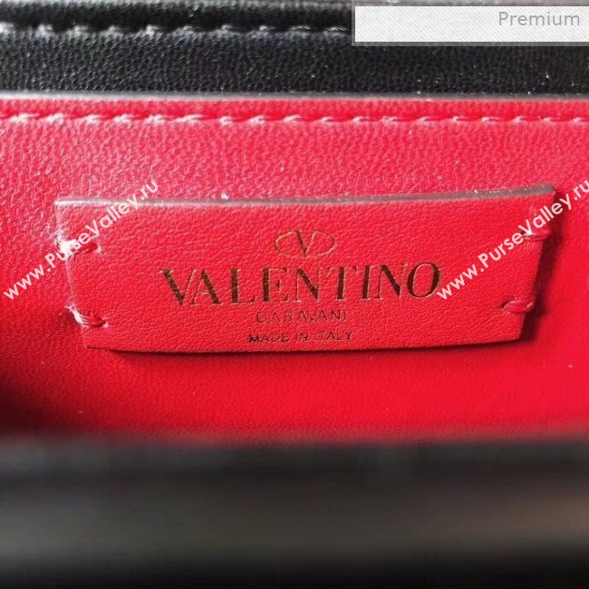 Valentino Supervee Calfskin Maxi-Logo Crossbody Bag 1011S Burgundy/Gold 2020 (JD-0011323)