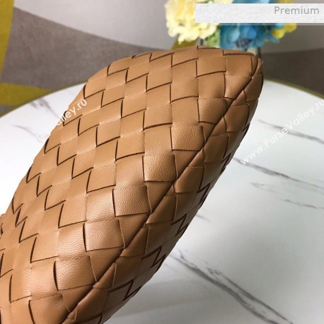 Bottega Veneta Mini BV Jodie Woven Lambskin Hobo Bag Brown 2020 (MS-0011324)