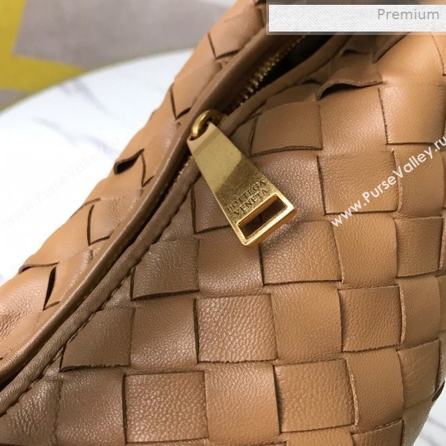 Bottega Veneta Mini BV Jodie Woven Lambskin Hobo Bag Brown 2020 (MS-0011324)