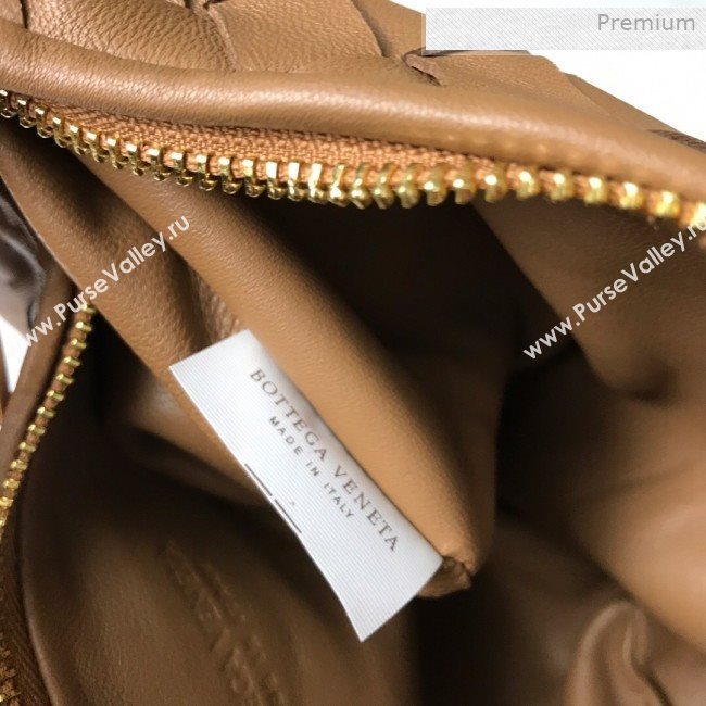 Bottega Veneta Mini BV Jodie Woven Lambskin Hobo Bag Brown 2020 (MS-0011324)
