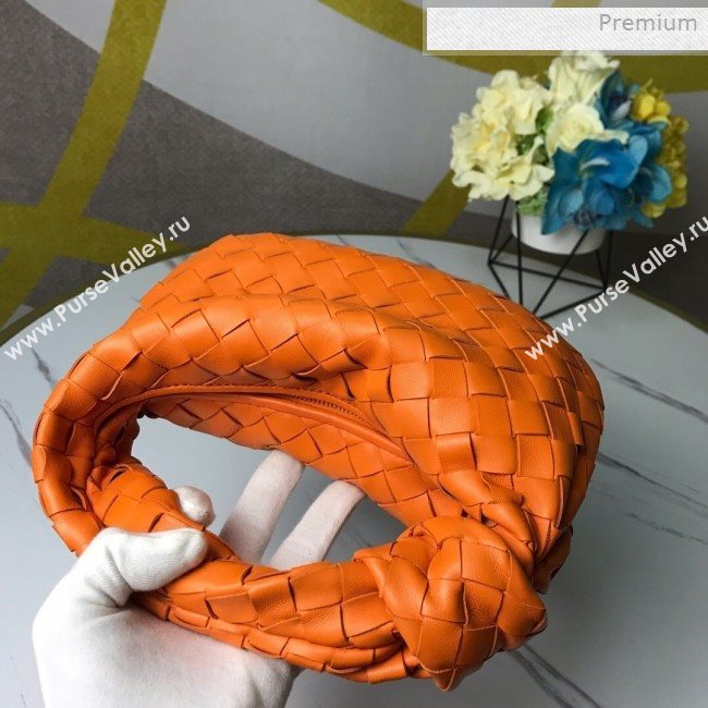 Bottega Veneta Mini BV Jodie Woven Lambskin Hobo Bag Orange 2020 (MS-0011327)