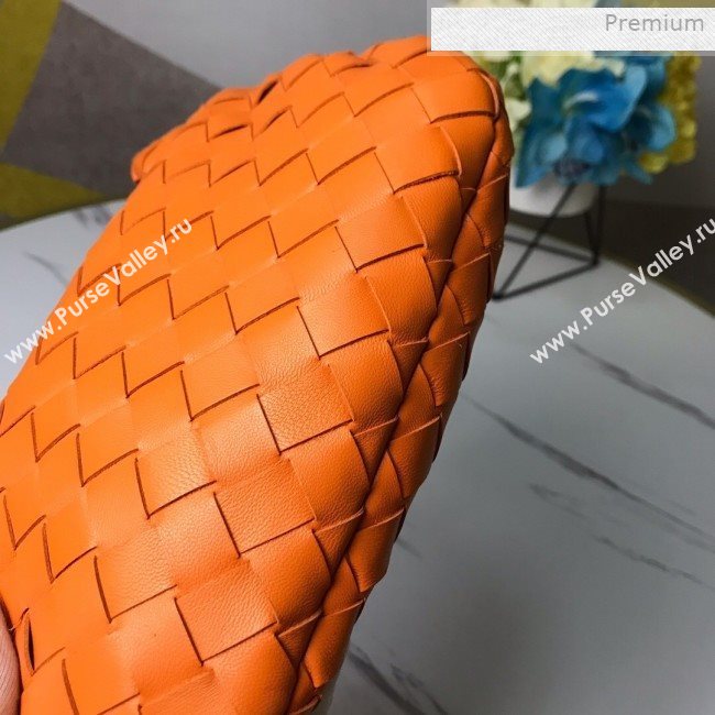 Bottega Veneta Mini BV Jodie Woven Lambskin Hobo Bag Orange 2020 (MS-0011327)
