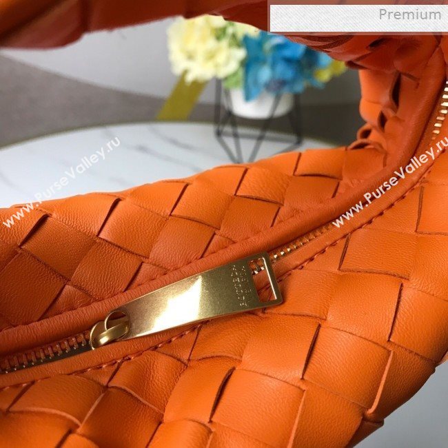 Bottega Veneta Mini BV Jodie Woven Lambskin Hobo Bag Orange 2020 (MS-0011327)