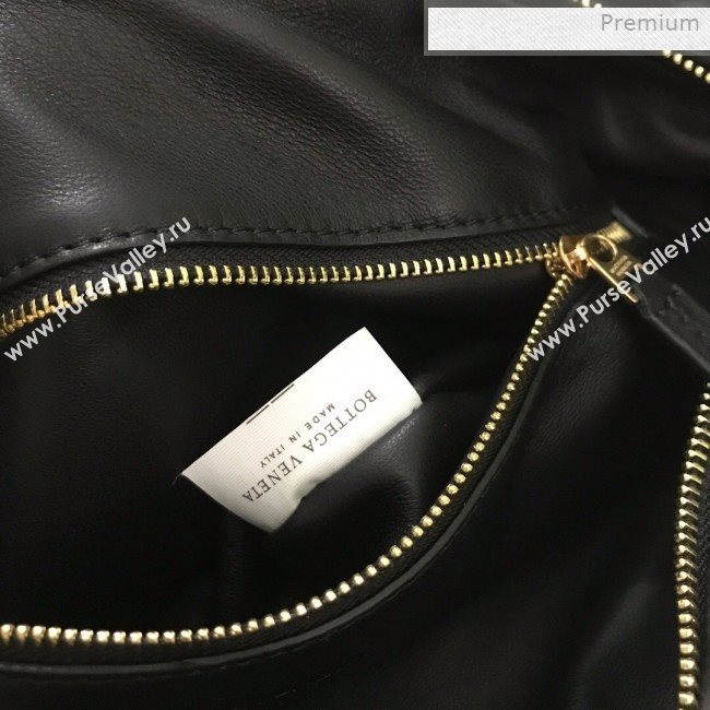 Bottega Veneta Medium BV Jodie Woven Lambskin Hobo Bag Black 2020 (MS-0011329)